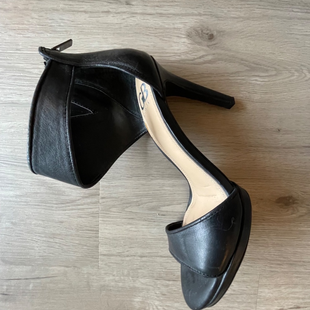 Black Leather Heels